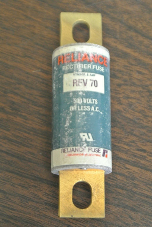 RELIANCE RFV70 RECTIFIER FUSES / 500V / 70A / NEW SURPLUS / EACH0