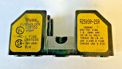 BUSS R25030-2SR FUSEHOLDER 200K AMP CLASS R FUSE0