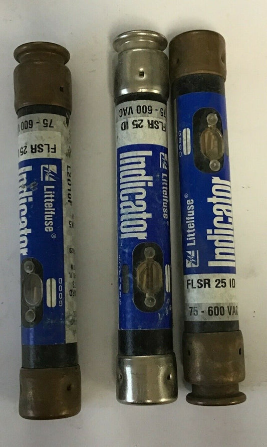 LITTLEFUSE FLSR 25 ID FUSE 75-600VAC INDICATOR POWR-GARD CLASS RK5 ***LOTOF3***0