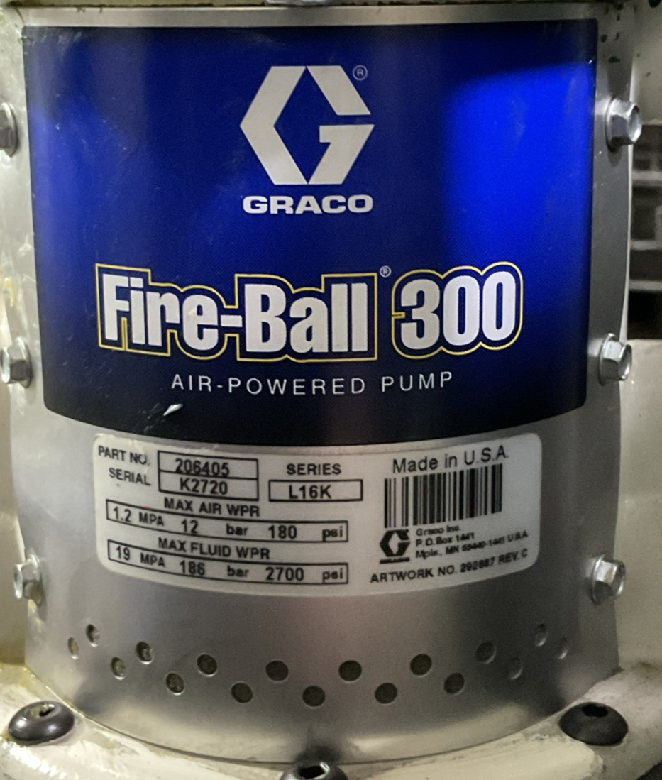 GRACO 206405 SERIES L16K FIRE-BALL 300 AIR POWERED PUMP GSPM-15-18kgA20-37 LUBE1