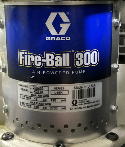 GRACO 206405 SERIES L16K FIRE-BALL 300 AIR POWERED PUMP GSPM-15-18kgA20-37 LUBE1