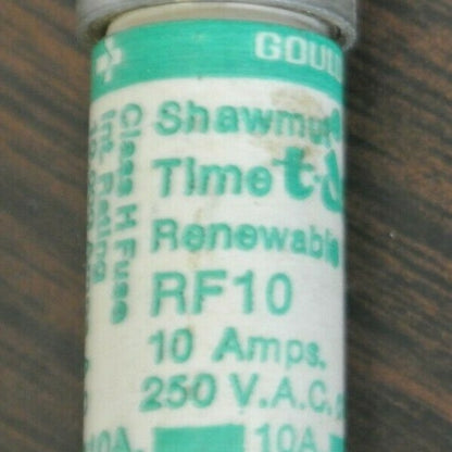 BOX of 10 / GOULD-SHAWMUT RF10 RENEWABLE FUSE 10A / 250V / NEW SURPLUS1