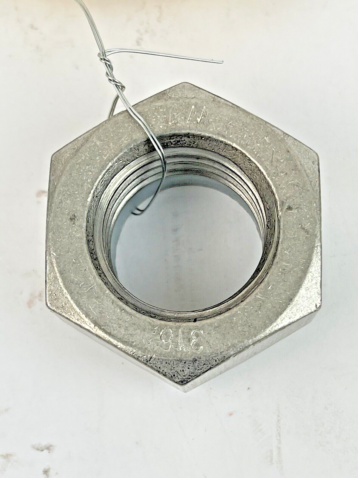 HEX LOCK NUT - 1-1/4in BORE WITH NYLON INSERT - 316 STAINLESS STEEL6