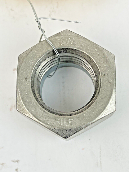 HEX LOCK NUT - 1-1/4in BORE WITH NYLON INSERT - 316 STAINLESS STEEL6