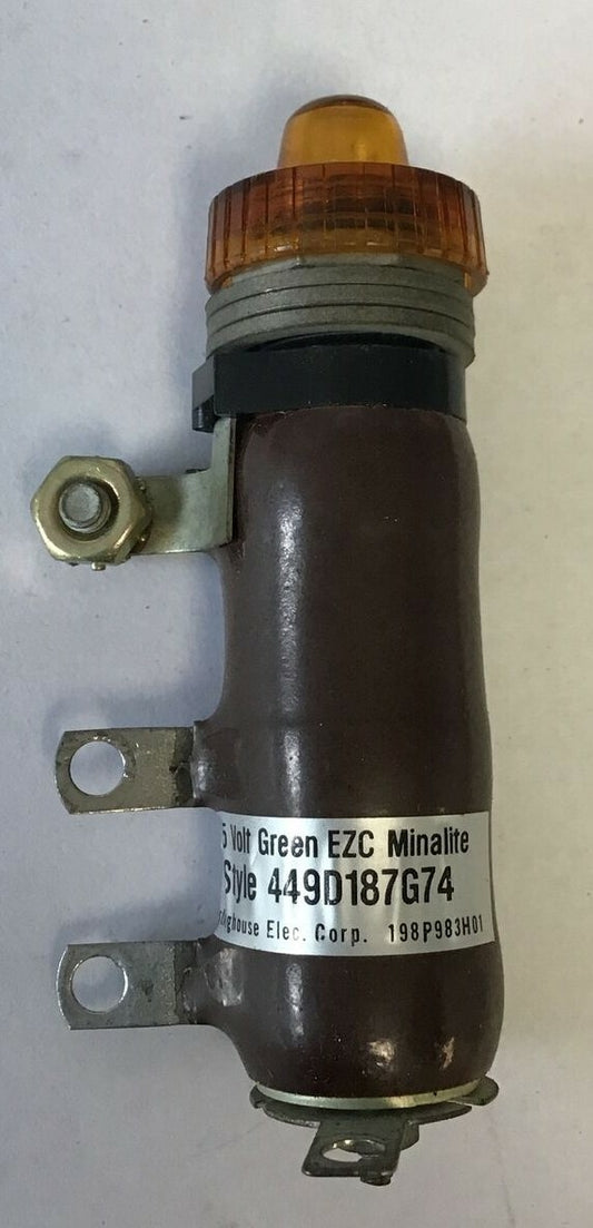 WESTINGHOUSE 449D187G74 TYPE EZC MINALITE 125V AMBER LENS0