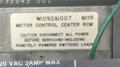 HONEYWELL W1092A1007 MOTOR CONTROL CENTER RCM 120VAC 3AMP1