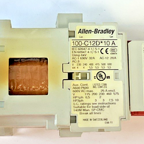 ALLEN BRADLEY 100S-C12DJ32C RELAY SER.A 600VAC 20A5