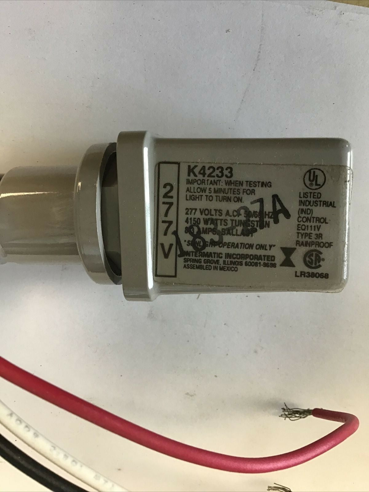 INTERMATIC K4233 PHOTO CONTROL STEM MOUNT WITH SWIVEL 277V 15A 4