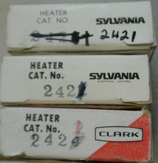 LOT of 3 / CLARK / SYLVANIA 2421 THERMAL OVERLOAD HEATER ELEMENTS / USED???0