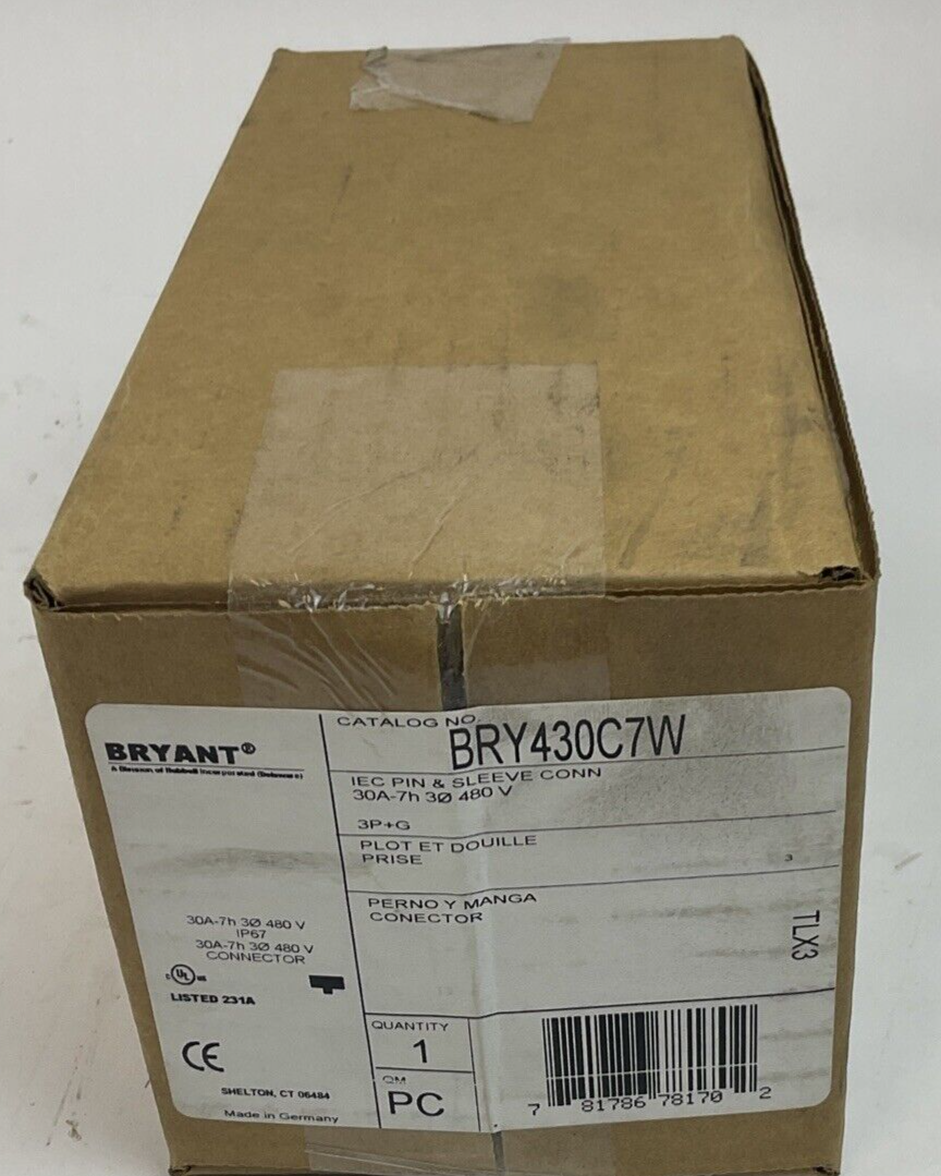 BRYANT BRY430C7W PIN AND SLEEZE PLUG 30A 480V1
