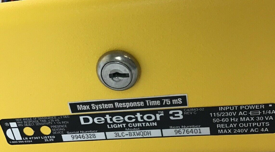 DATA INSTUMENTS/HONEYWELL 3LC-BXWQDH DETECTOR 3 LIGHT CURTAIN CONTROLLER 1