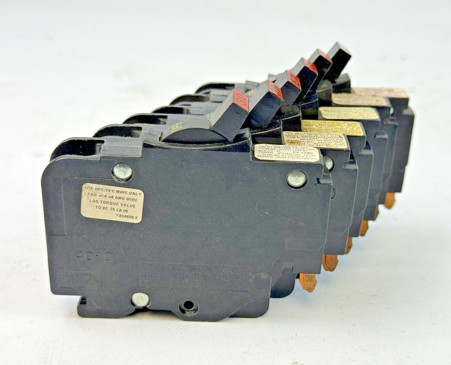 FPE *LOT OF 6* - 030 / NC130 - STAB-LOK BREAKERS - 1 POLE/240VAC/30A - NEW***3