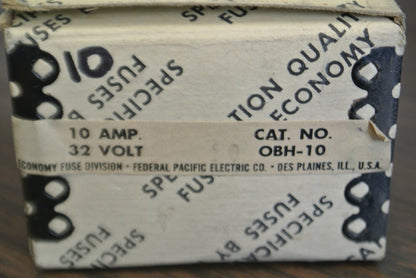 ECONOMY / FPE OBH-10 BOLT-ON FUSE / 10A / 32VDC / NEW SURPLUS5