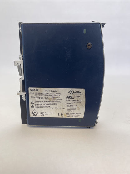PULS DIMENSIONS QS3.241 POWER SUPPLY OUTPUT 24-28VDC INPUT 100-240VAC2