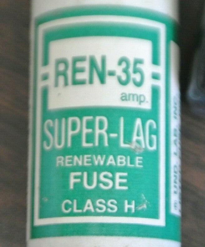 LOT of 5 BUSS REN35 CLASS H SUPER-LAG RENEWABLE FUSE / 35A / 250V / NEW SURPLUS 1