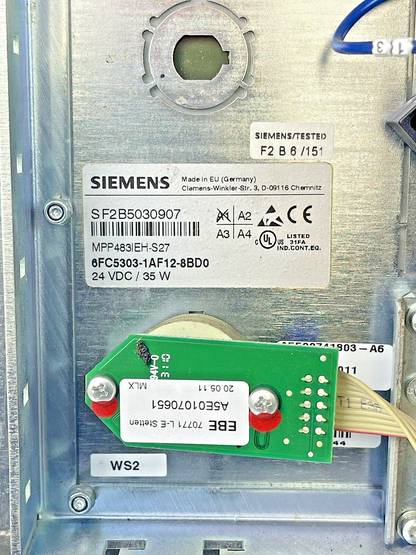 SIEMENS - 6FC5303-1AF12-8BD0 - PUSH BUTTON PANEL - 24 VDC, 35 W - SF2B50309077