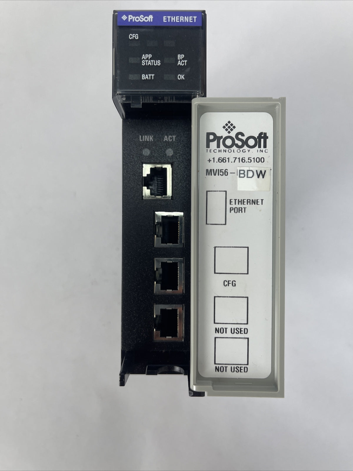 PROSOFT MVI56 WITH ETHRNET FOR CONTROLLOGIX F/W REV 1.03 3mA@24VDC 800mA@5.1VDC4