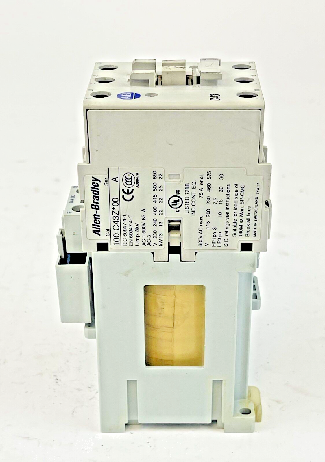 ALLEN BRADLEY - 100-C43Z*00 SER. A 25VDC COIL - 100-S SER. B - 100-FSD250 SER. A7