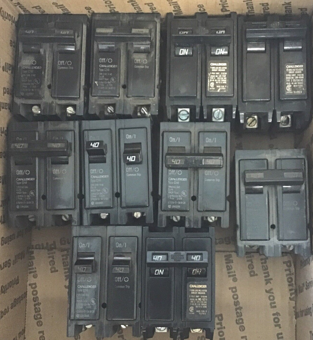 CHALLENGER C240 CIRCUIT BREAKER 2POLE 40AMP 120/240VAC ***LOTOF10***0