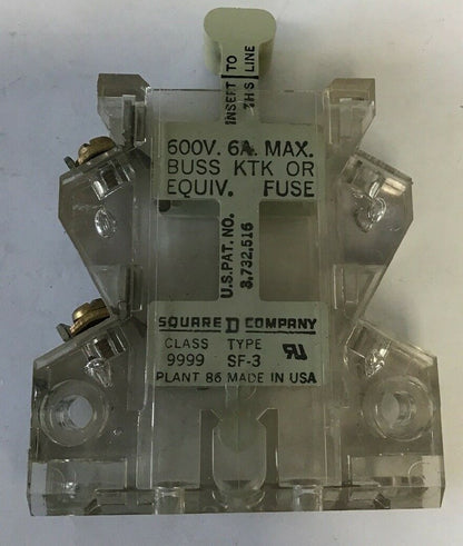 SQUARE D 9999 SF-3 FUSE HOLDER  600V 6AMP 1