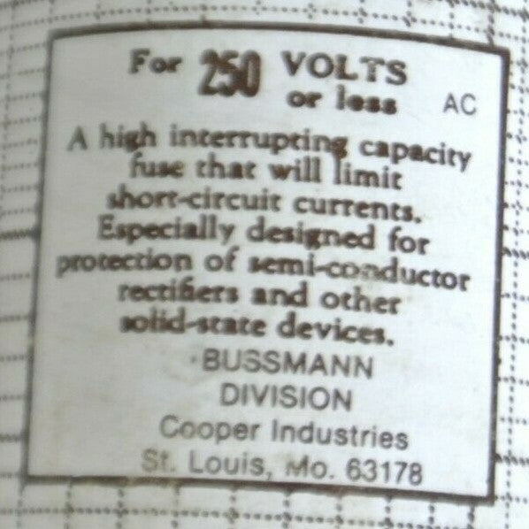 BOX of 5 / BUSSMANN / TRON KAB150 RECTIFIER FUSE / 250V / 150A / NEW SURPLUS3