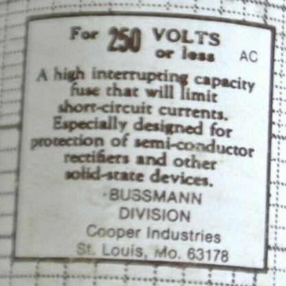 BOX of 5 / BUSSMANN / TRON KAB150 RECTIFIER FUSE / 250V / 150A / NEW SURPLUS3