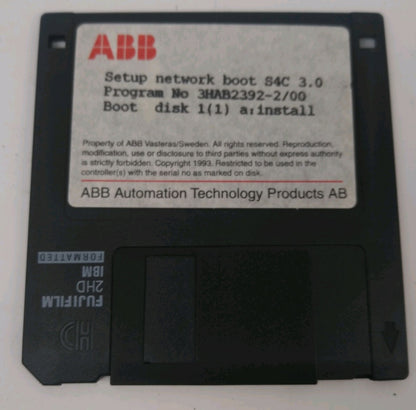 ABB 3HAB2390-1/47 SETUP NETWORK 3HAB2392-2/00 SYSTEM KEY 3HAB2390-3/20 (3 DISK)3