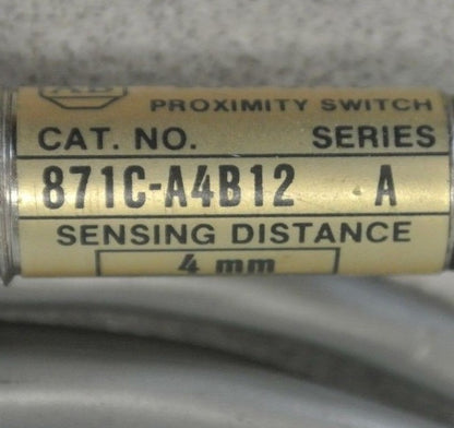 ALLEN-BRADLEY 871C-A4B12 CYLINDRICAL INDUCTIVE PROXIMITY SWITCH / 10-30VDC 12mm1