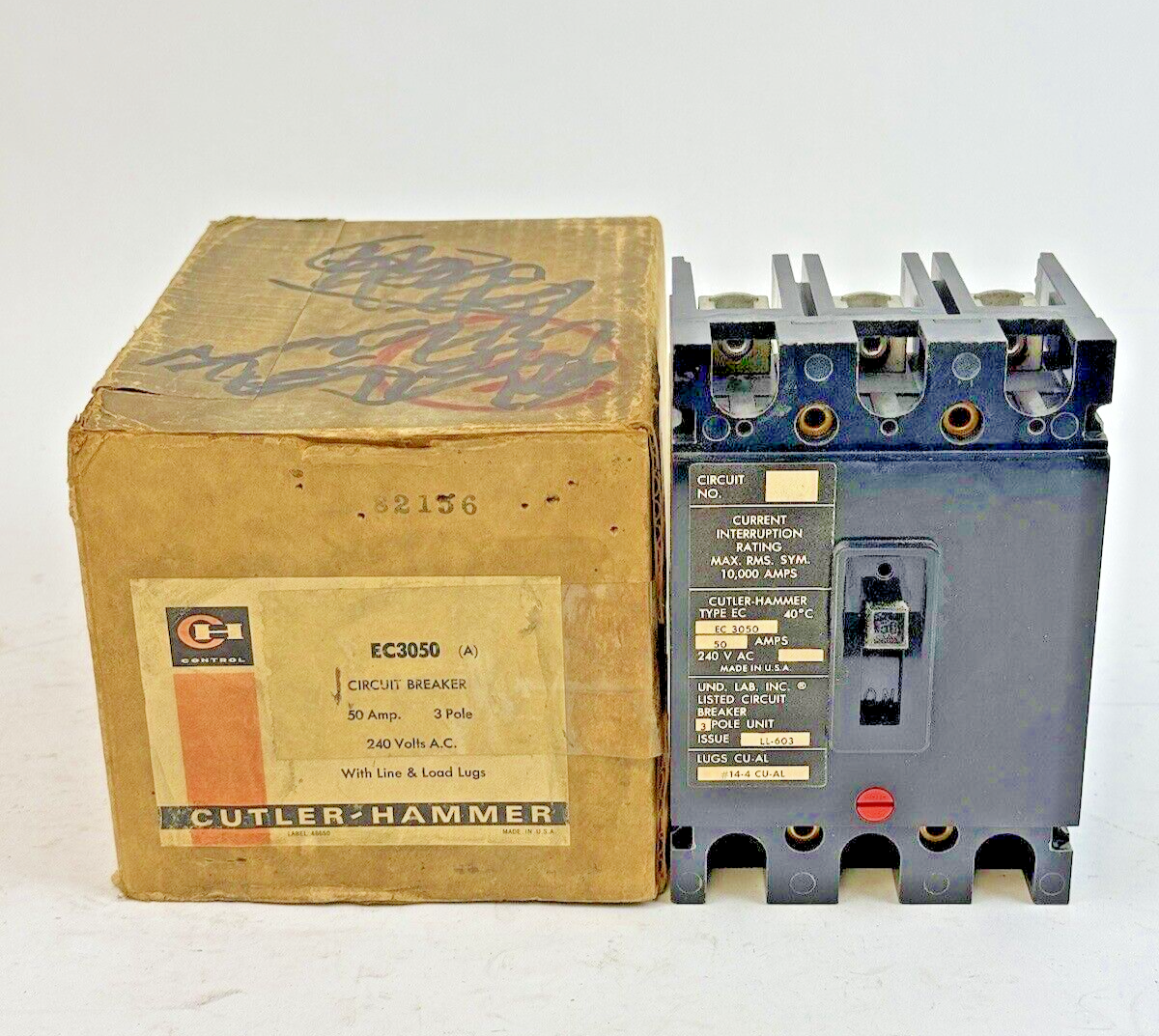 CUTLER-HAMMER - EC3050 - CIRCUIT BREAKER - 50 A, 240 VAC, 3 POLE - NEW OLD STOCK1