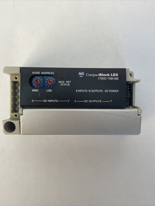 ALLEN BRADLEY 1790D-T8BV8B COMPACT BLOCK LDX SER A F/W REV 1.002 24VDC 0.5A 80