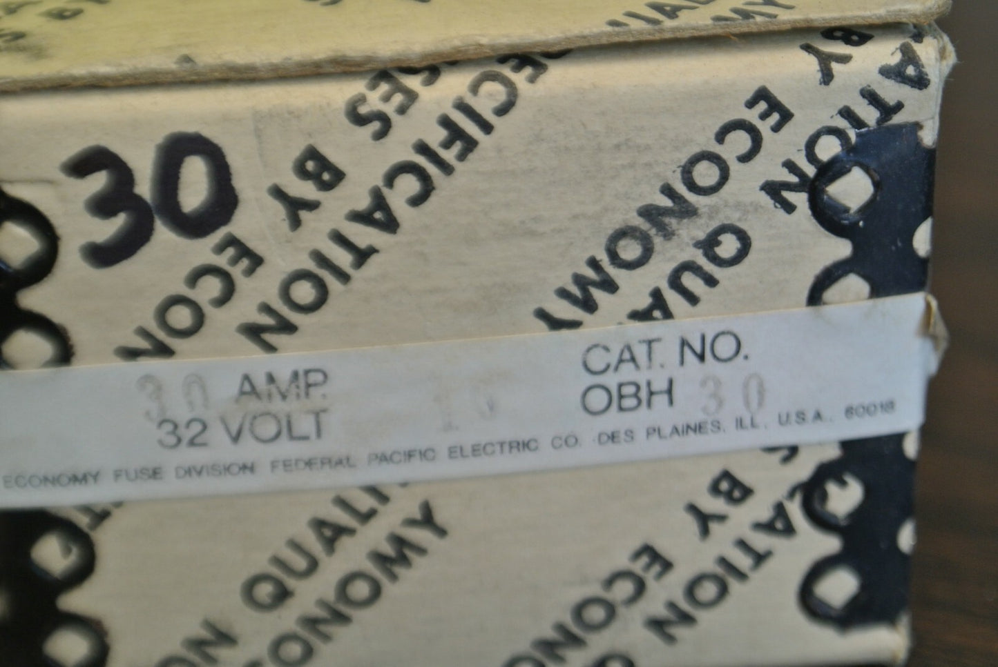 ECONOMY / FPE OBH-30 BOLT-ON FUSE / 30A / 32VDC / NEW SURPLUS5