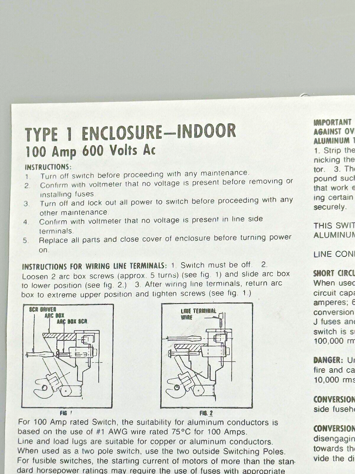 CHALLENGER - HD3630 - SAFETY SWITCH - 100 AMP, 3 POLE, 600 VAC, NEMA TYPE 18