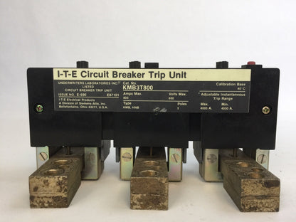 ITE KMB3T800 CIRCUIT BREAKER TRIP UNIT 800AMP 3P 600V ADJ INST TRIP 4000-8000A2