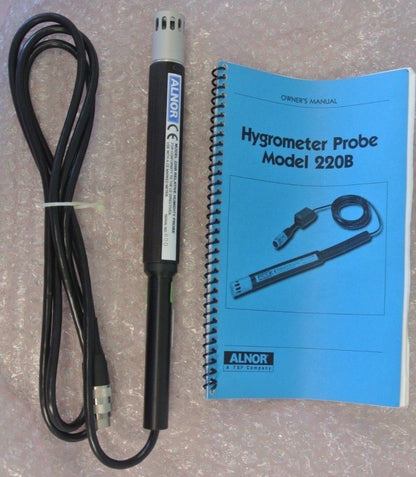 ALNOR / TSP - 220B  HYGROMETER / RELATIVE HUMIDITY PROBE  RECALIBRATED w/ MANUAL0
