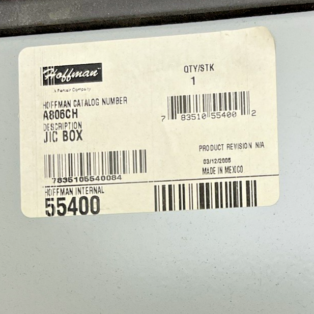 HOFFMANN A806CH JUNCTION BOX1