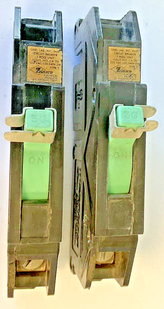 ZINSCO Q130 CIRCUIT BREAKER 30A 1POLE 120-240VAC TYPE T ***LOTOF2***0