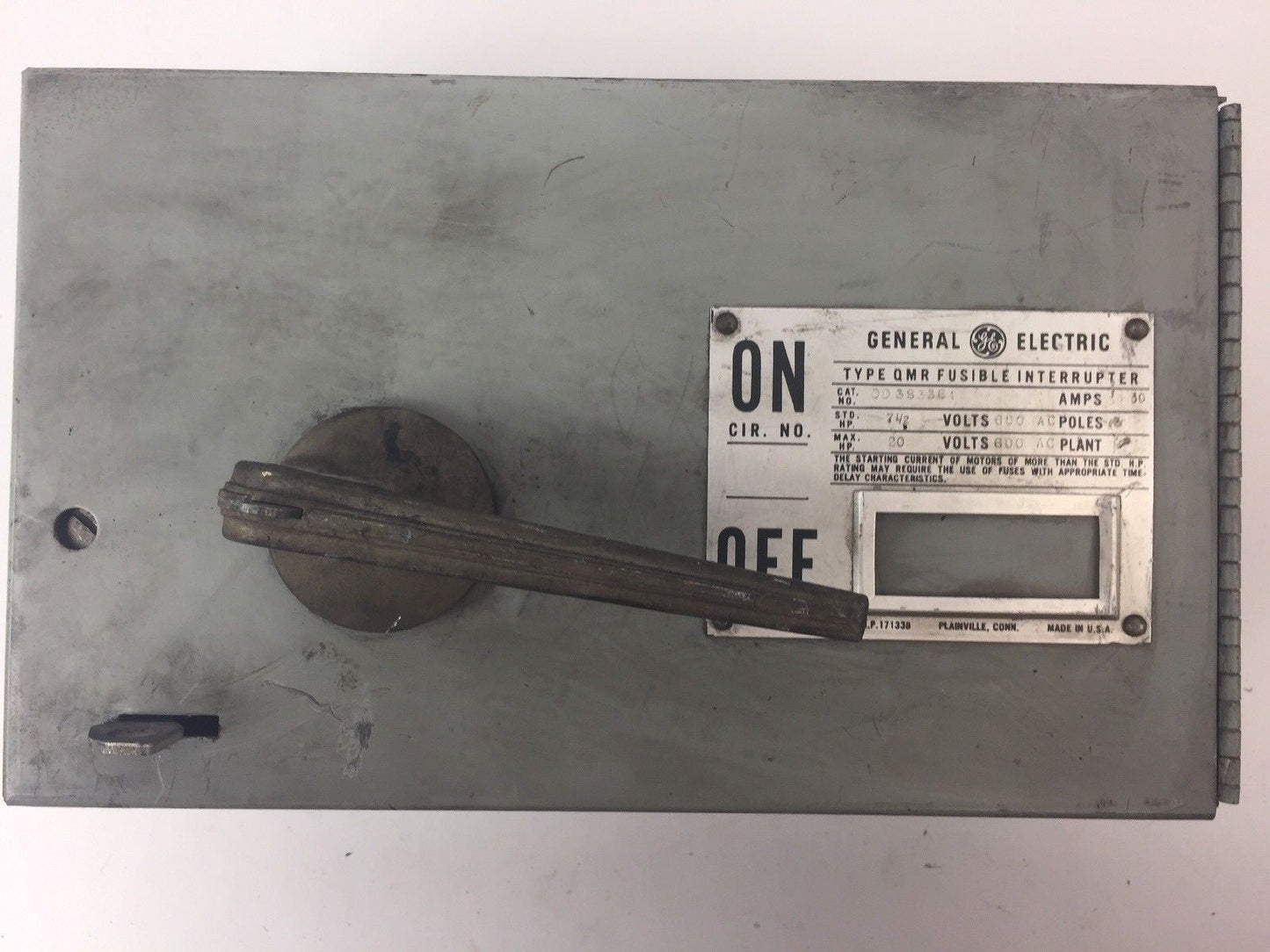 GE QMR 30A 600VAC 3 POLE FUSIBLE INTERRUPTER DD3S33610