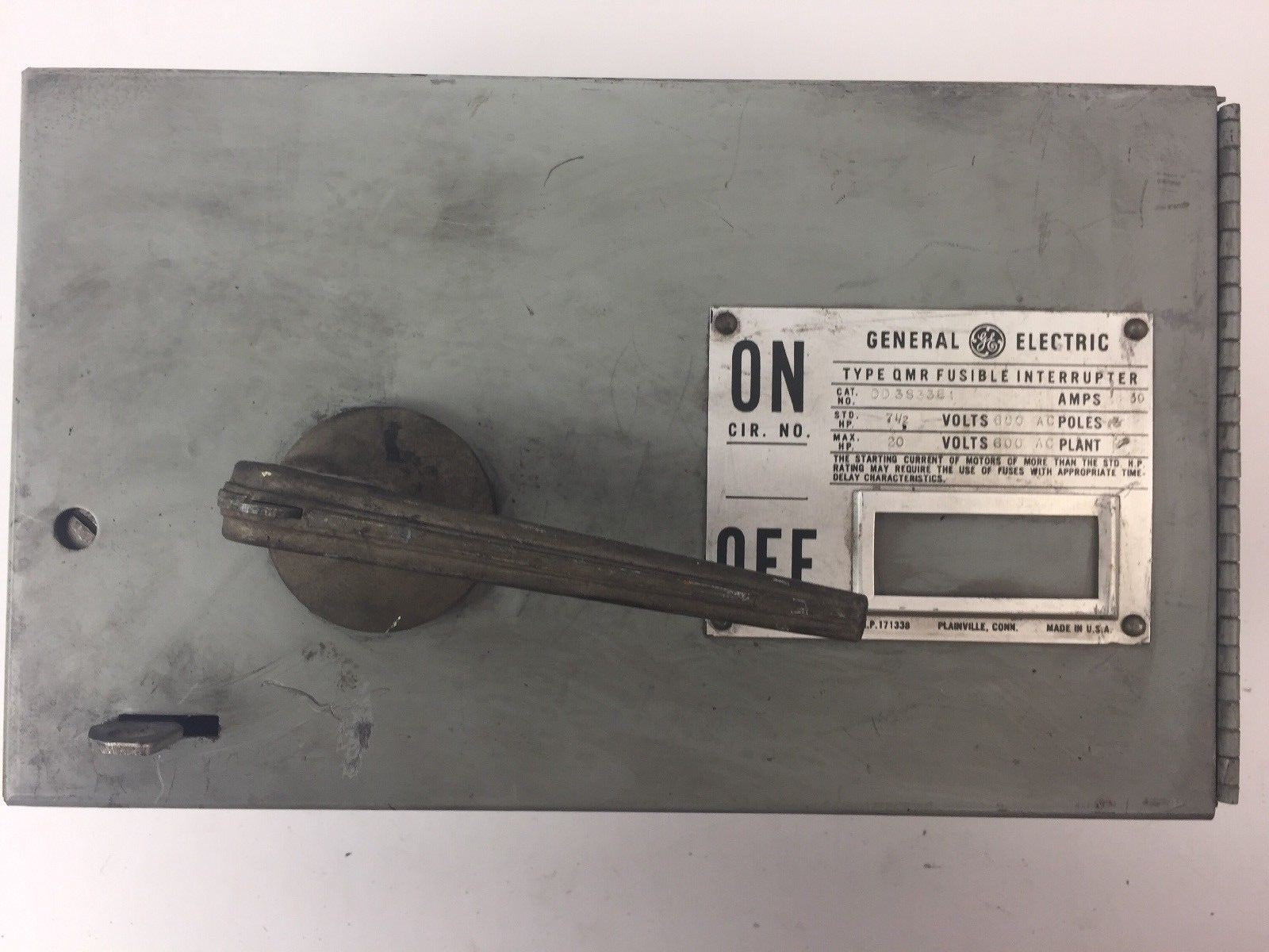 GE QMR 30A 600VAC 3 POLE FUSIBLE INTERRUPTER DD3S33610