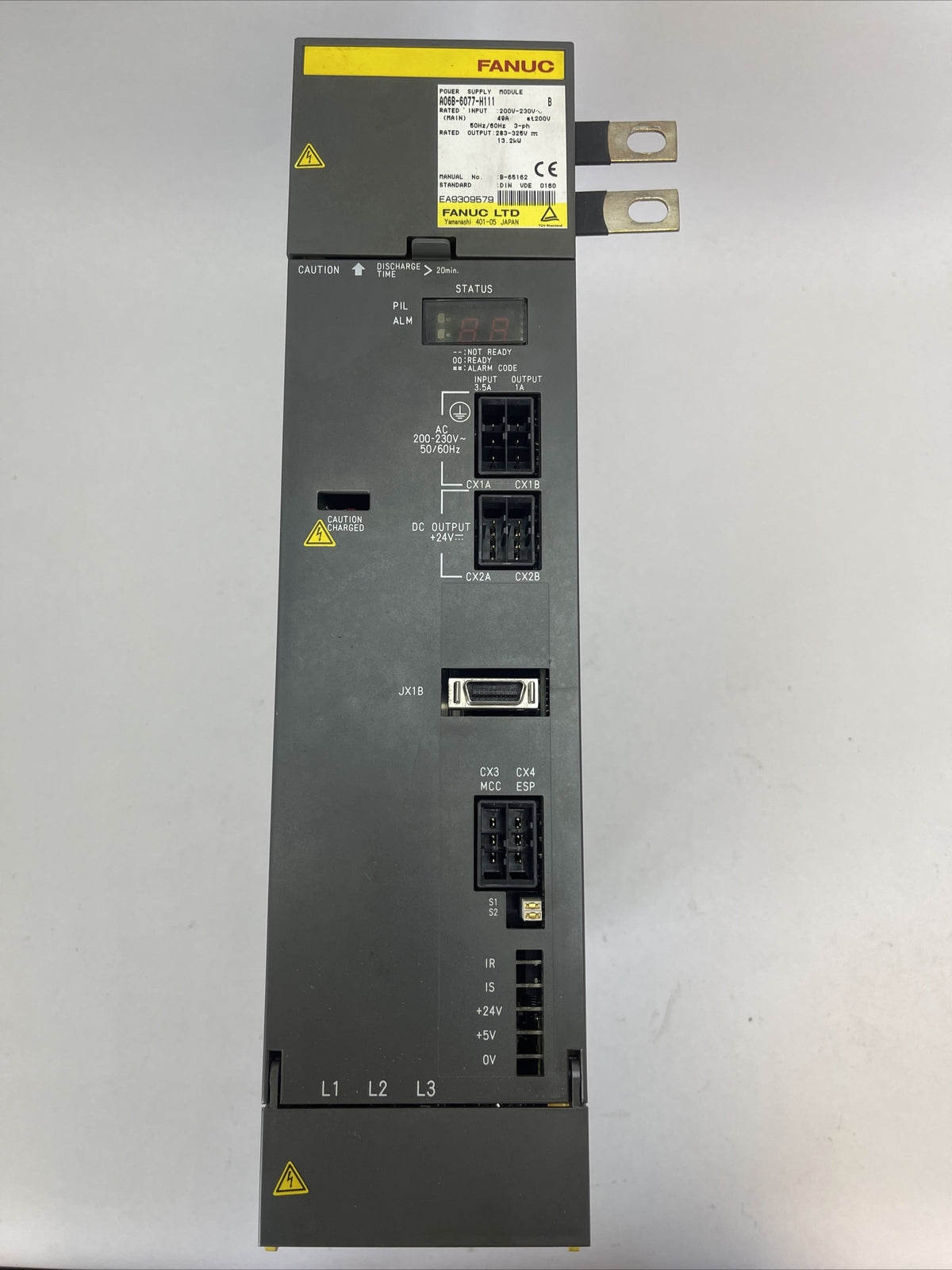FANUC A06B-6077-H111 POWER SUPPLY SER B INPUT 200-230VAC 49A OUTPUT 283-325VDC0