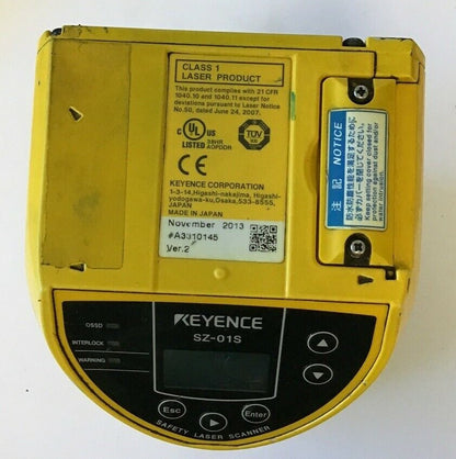 KEYENCE SZ-01S SAFETY LASER SCANNER 24VDC 9.5W ***PARTS***0