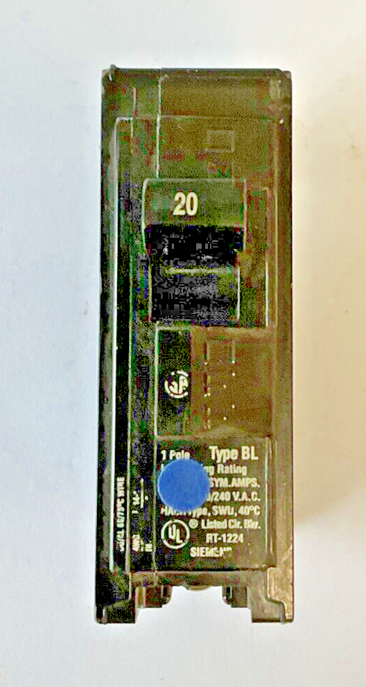 SIEMENS BL120 CIRCUIT BREAKER 20A 120/240VAC 1POLE0