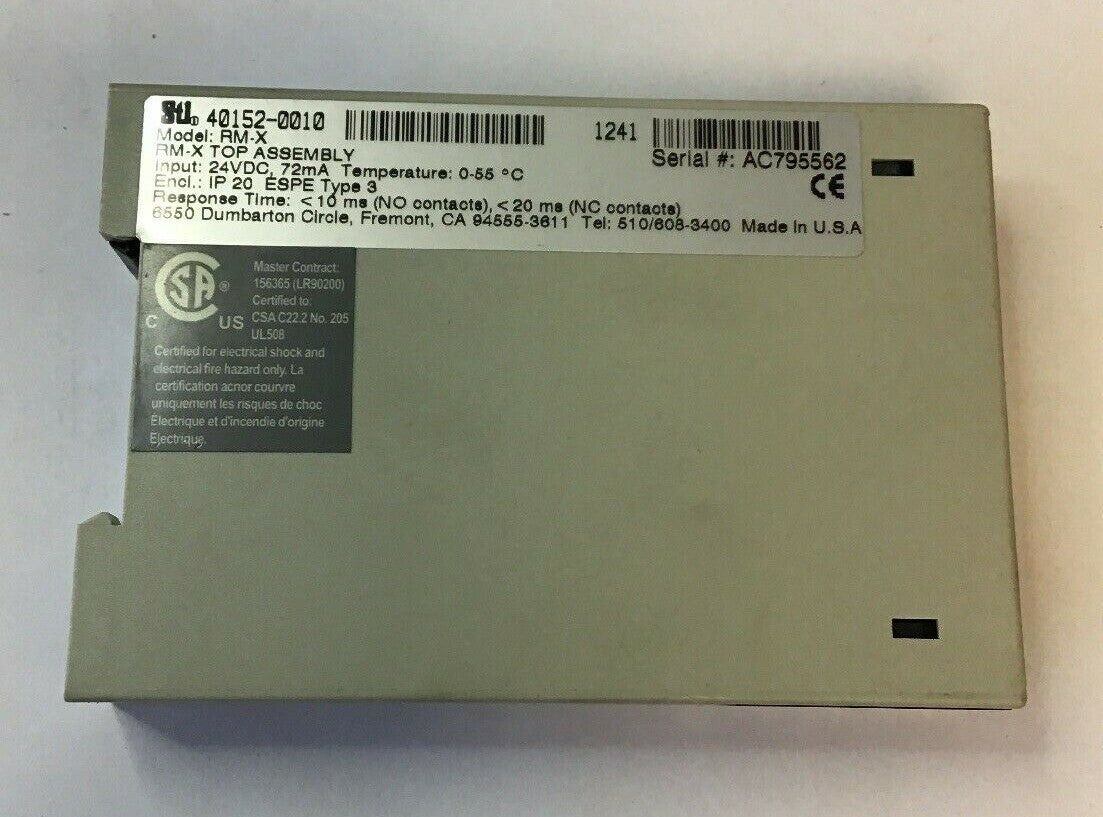 STI RX-X 40152-0010 SAFETY RELAY 24VDC 72MA 1