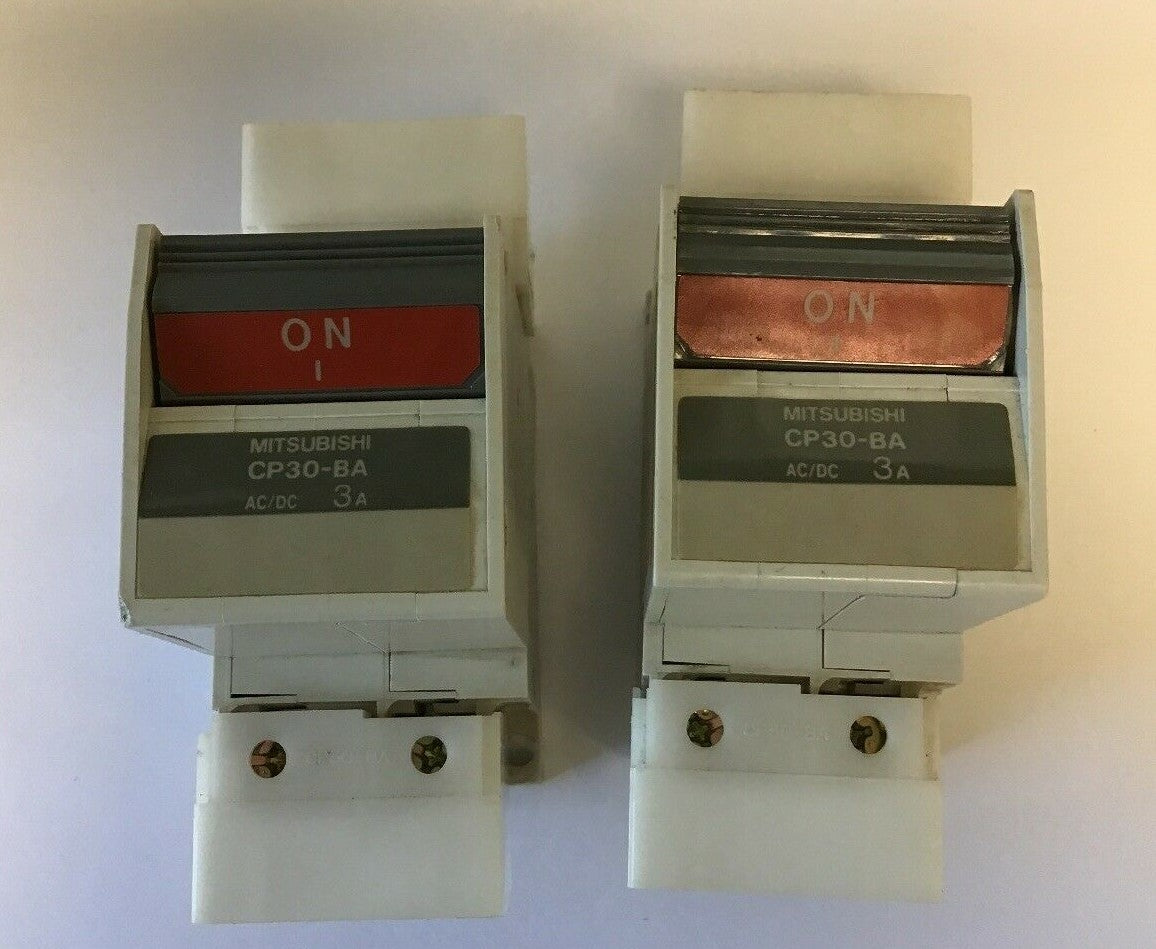 MITUBISHI CP30-BA 3AMP CIRCUIT PROTECTOR 2POLE 250VAC/125VDC (LOT OF 2)0