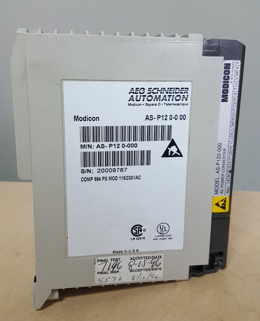  MODICON AS-P120-000 POWER SUPPLY MODULE1