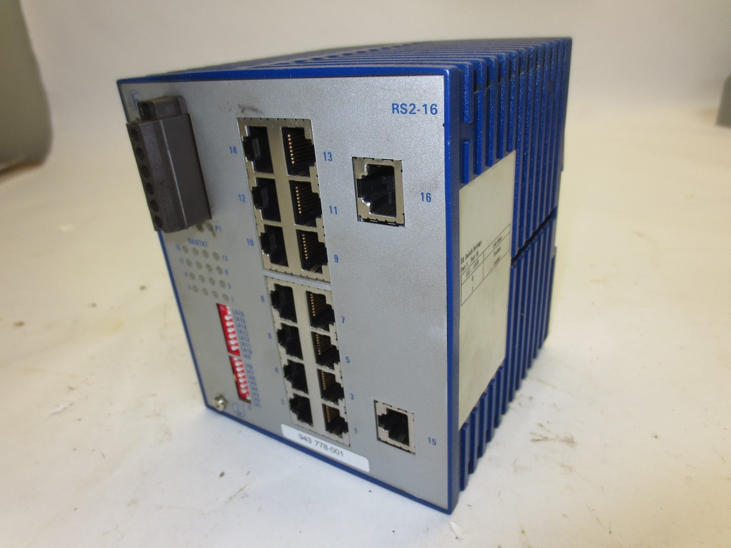 HIRSCHMANN RS2-16 UNMANAGED ETHERNET RAIL SWITCH - 18-32VDC, 0.35-0.25A1