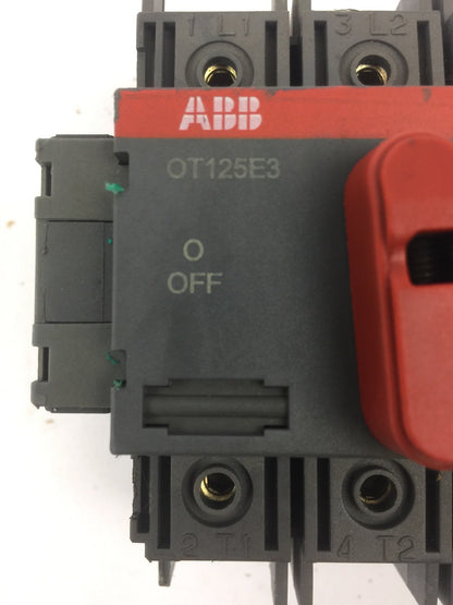 ABB OT125E3 GENERAL PURPOSE SWITCH 600 VAC 100 A W/2 OA1G01 AUXILIARY CONTACTS1