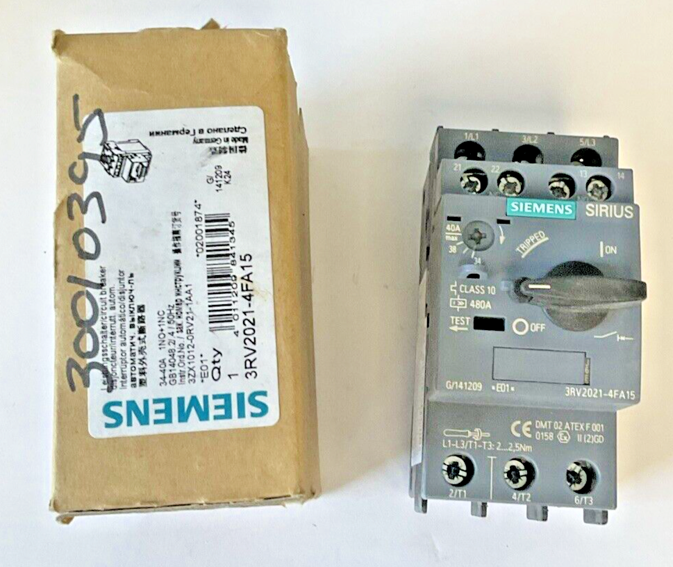 SIEMENS 3RV2021-4FA15 MOTOR CONTROL 24-40A0