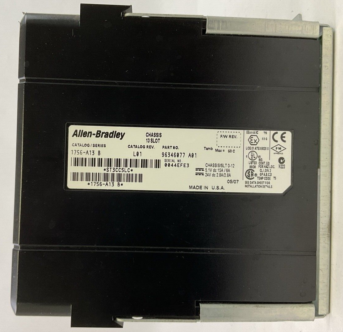 ALLEN BRADLEY 1756-A13 13-SLOT RACK CAT REV L01 SER B0