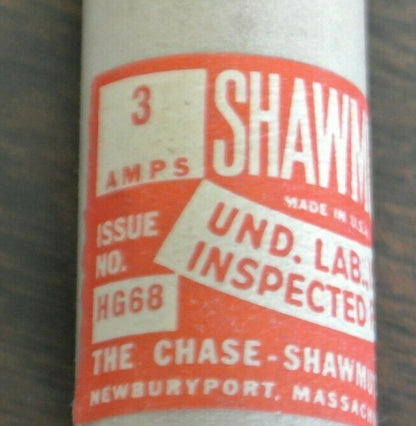 SHAWMUT OTS3 ONE-TIME FUSE / 3A / 600V / NEW SURPLUS / CAT.'G NO. 2039 / OTS-31