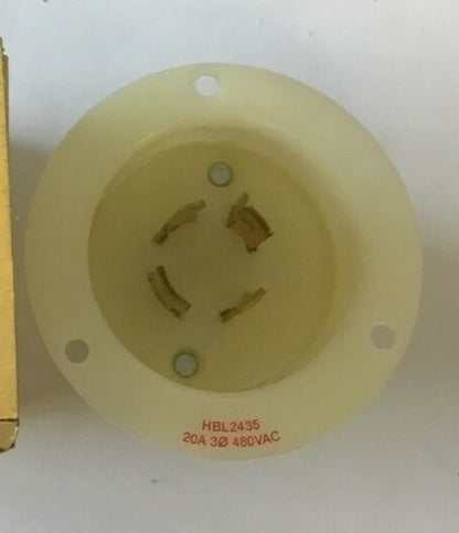 HUBBELL HBL2435 FLANGED INLET TWIST-LOCK 20 3PHASE 480VAC 3POLE 2